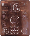 BC - Uralte Monogrammschablone aus Kupferblech