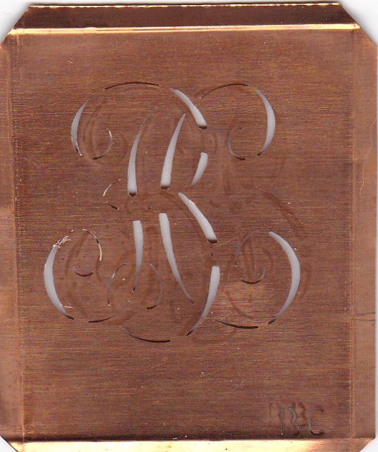 BC - Uralte Monogramm Schablone zum Sticken