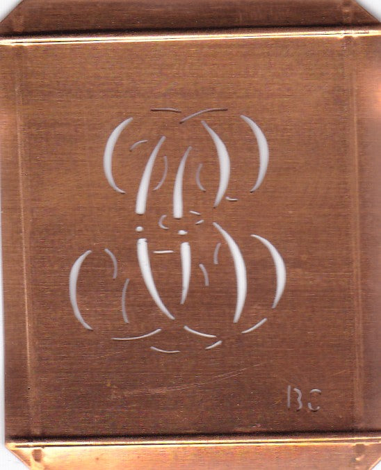 BC - Alte Monogramm Schablone zum Sticken und vieles mehr