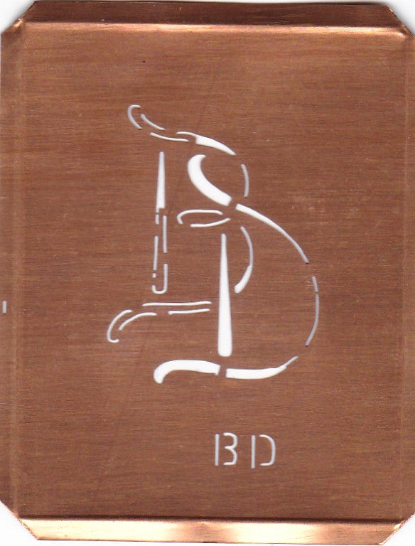 BD - 90 Jahre alte Stickschablone für hübsche Handarbeits Monogramme
