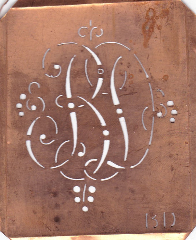 BD - Hübsche alte verschnörkelte Monogrammschablone