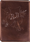 BD - Seltene Stickvorlage - Uralte Wäscheschablone mit Wappen - Medaillon