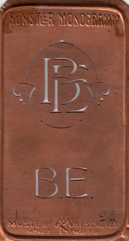BE - Alte Jugendstil Stickschablone - Medaillon-Design