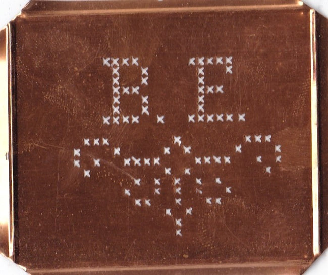 BE - Alte niedliche Kreuzstich Monogramm Schablone