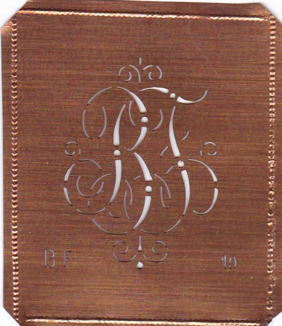 BF - Alte verschlungene zarte Stickschablone