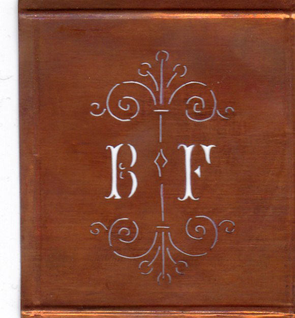 BF - Besonders hübsche alte Monogrammschablone