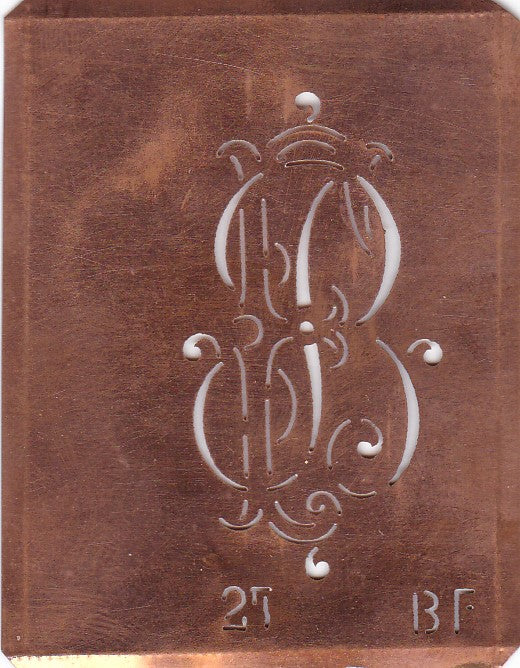 BF - Interessante Monogramm Schablone zum Sticken