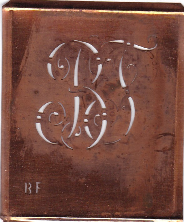 BF - Alte verschlungene Monogramm Stick Schablone