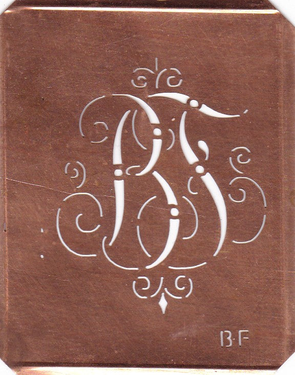 BF- Alte, verschlungene Monogrammschablone