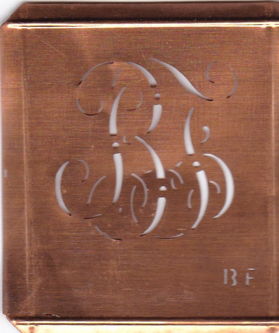 BF - Alte Monogramm Schablone zum Sticken und vieles mehr