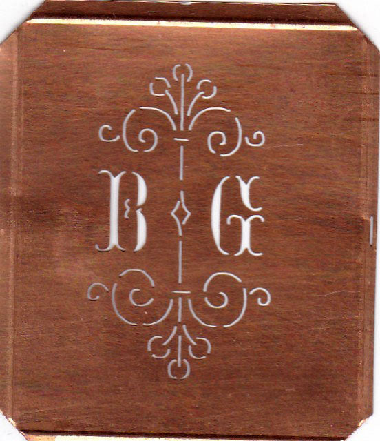 BG - Besonders hübsche alte Monogrammschablone