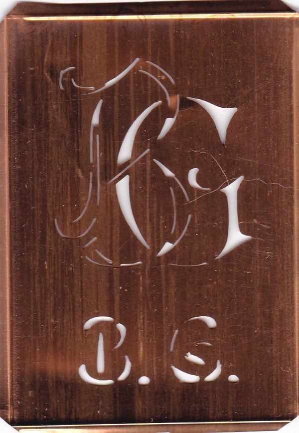 BG - Stickschablone für 2 verschiedene Monogramme