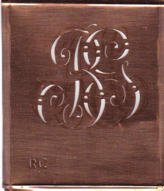 BG - Alte verschlungene Monogramm Stick Schablone