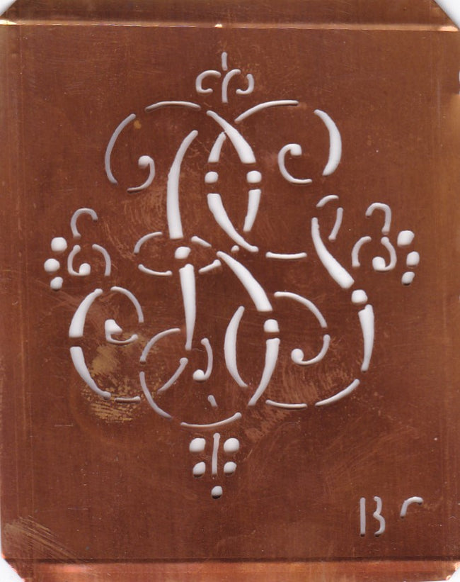 WA - Hübsche alte verschnörkelte Monogrammschablone