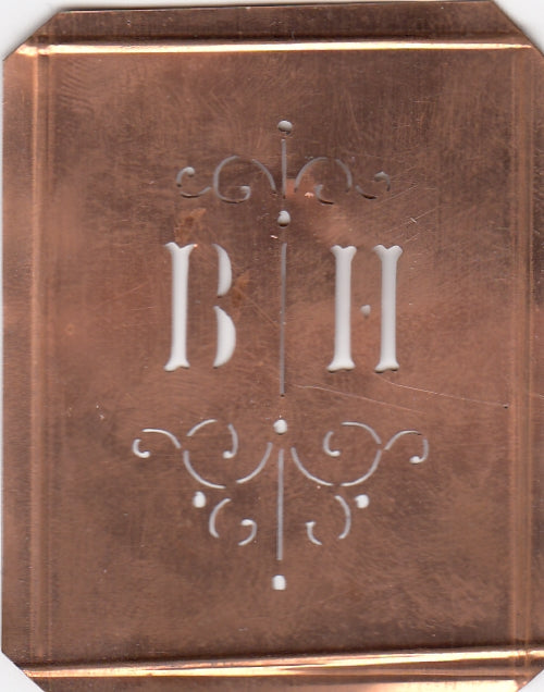 BH - Besonders hübsche alte Monogrammschablone