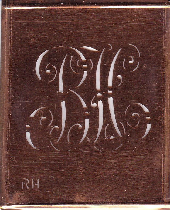 BH - Alte verschlungene Monogramm Stick Schablone