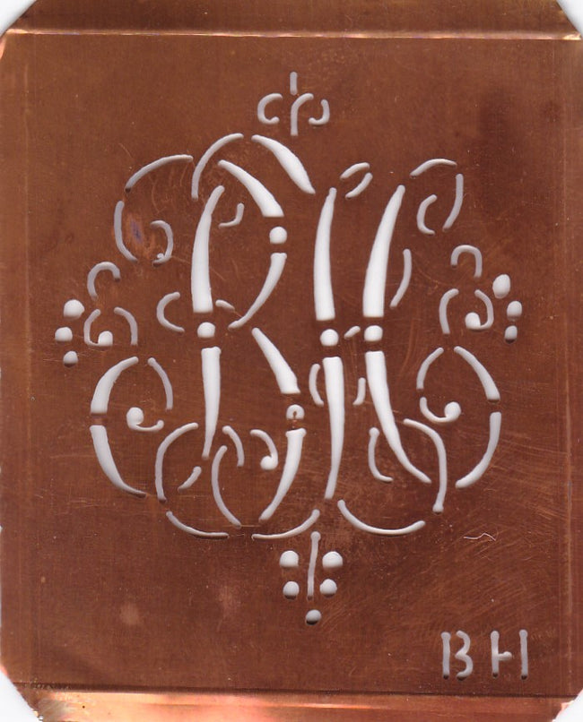 BH - Hübsche alte verschnörkelte Monogrammschablone