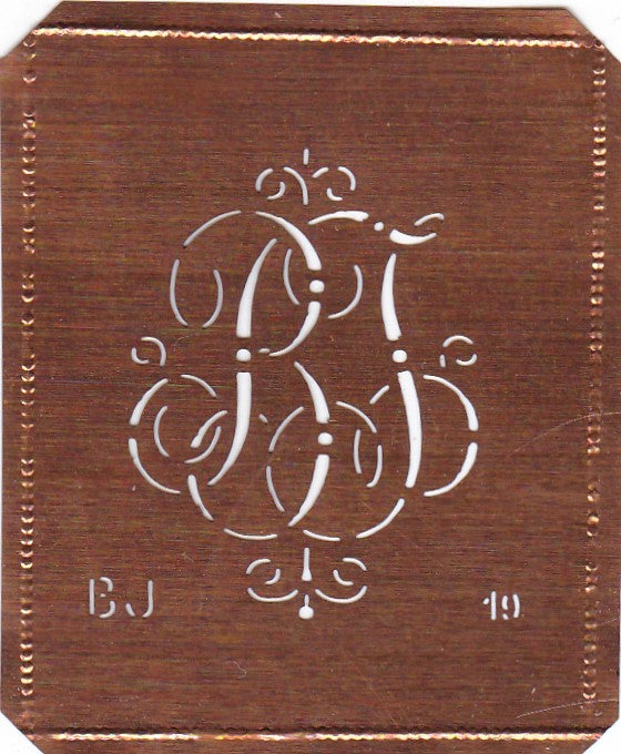 BJ - Alte verschlungene zarte Stickschablone