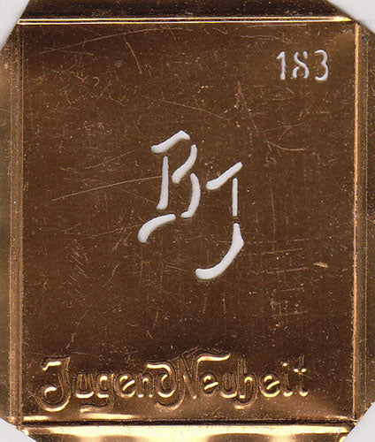BJ - Kleine interessante Monogramm Schablone