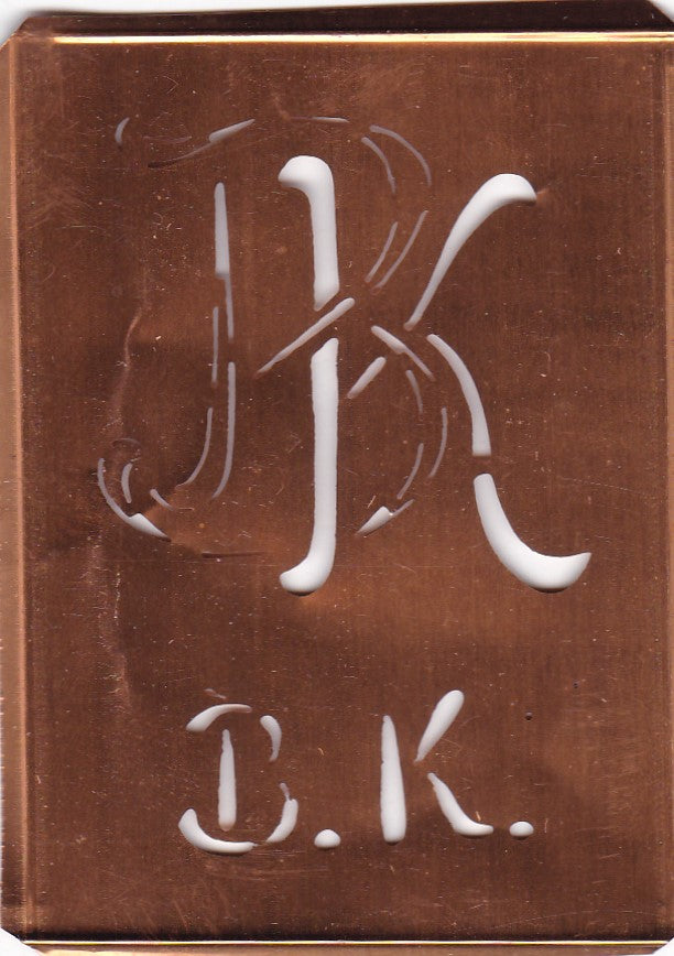 BK - Stickschablone für 2 verschiedene Monogramme