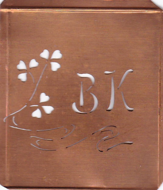 BK - Außergewöhnliche alte Monogrammschablone