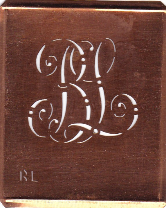 BL - Alte verschlungene Monogramm Stick Schablone