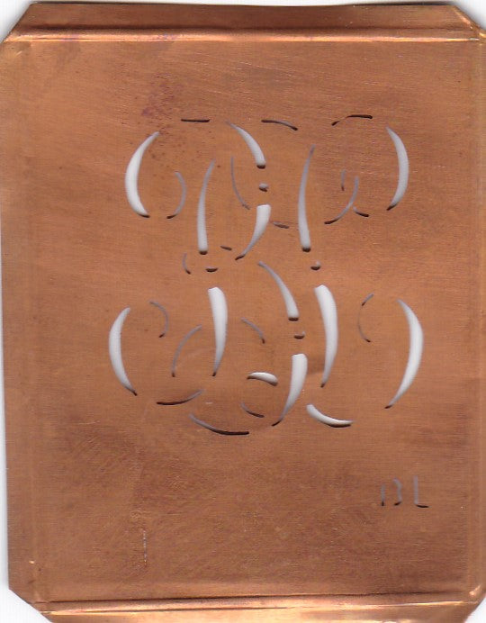 BL - Alte Monogramm Schablone zum Sticken und vieles mehr