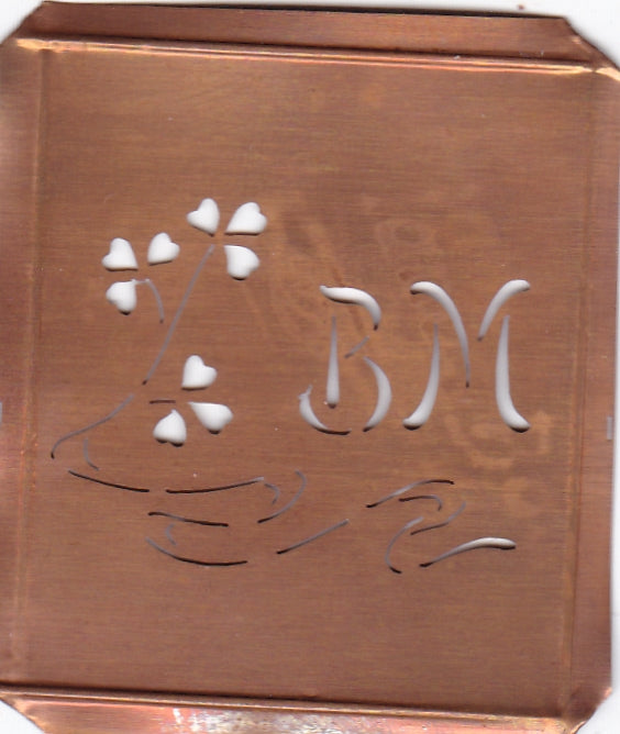 BM - Außergewöhnliche alte Monogrammschablone