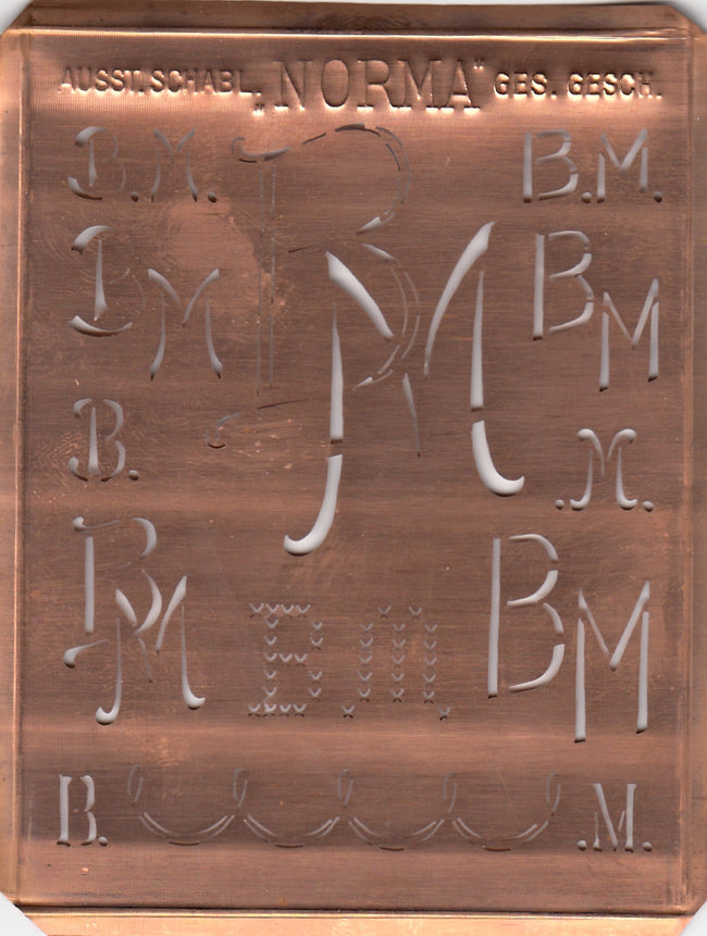 BM - Hübsche alte Monogrammschablone