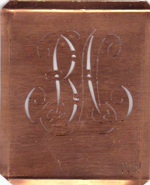 BN - Alte Monogramm Schablone zum Sticken