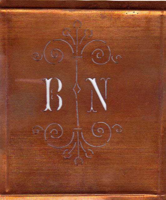 BN - Besonders hübsche alte Monogrammschablone