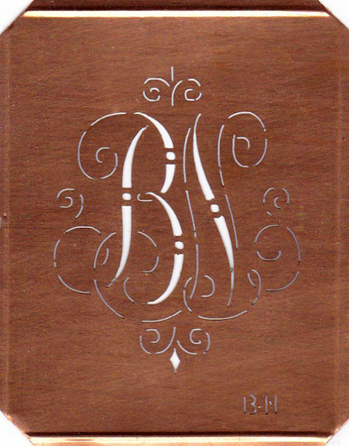 BN - Alte, verschlungene Monogrammschablone