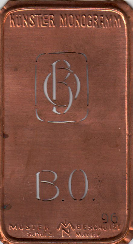 BO - Alte Jugendstil Stickschablone - Medaillon-Design