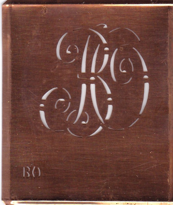 BO - Alte verschlungene Monogramm Stick Schablone