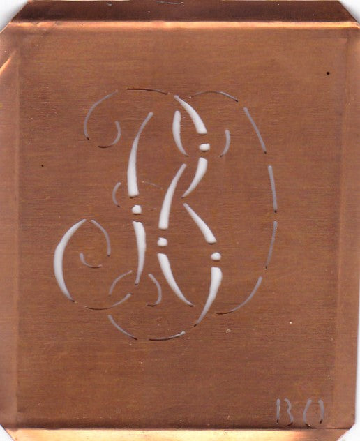 BO - Uralte Monogramm Schablone zum Sticken