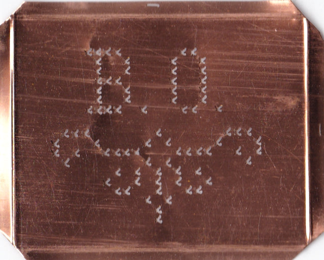 BO - Alte niedliche Kreuzstich Monogramm Schablone