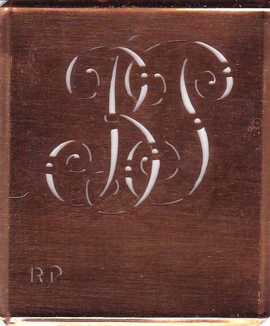 BP - Alte verschlungene Monogramm Stick Schablone
