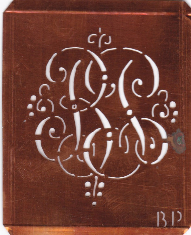 BP - Hübsche alte verschnörkelte Monogrammschablone