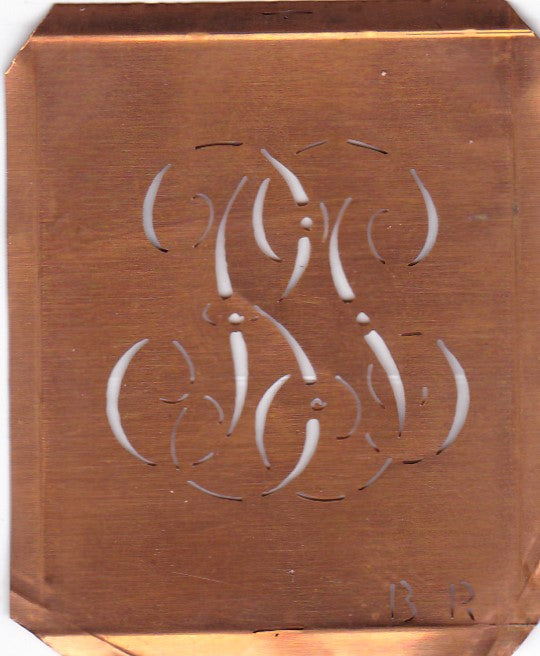 BP - Uralte Monogramm Schablone zum Sticken