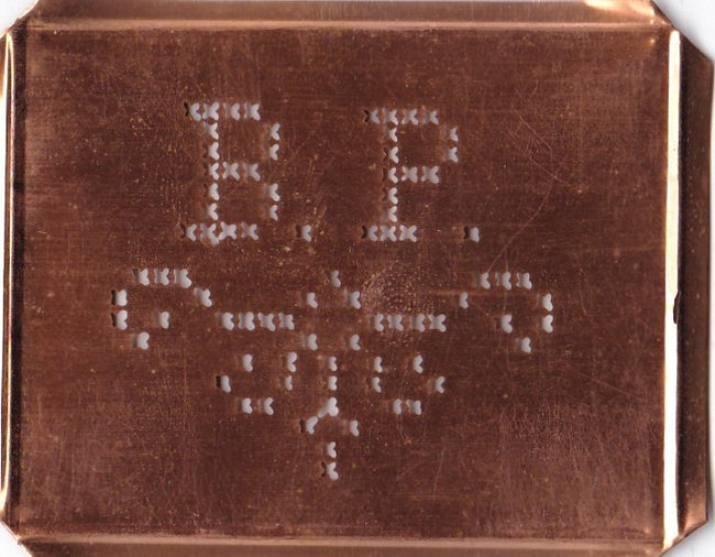BP - Alte niedliche Kreuzstich Monogramm Schablone