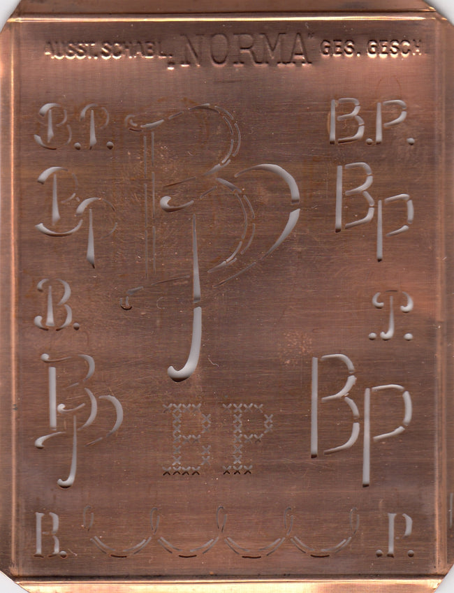 BP - Hübsche alte Monogrammschablone