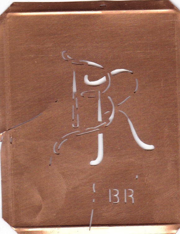 BR - 90 Jahre alte Stickschablone für hübsche Handarbeits Monogramme