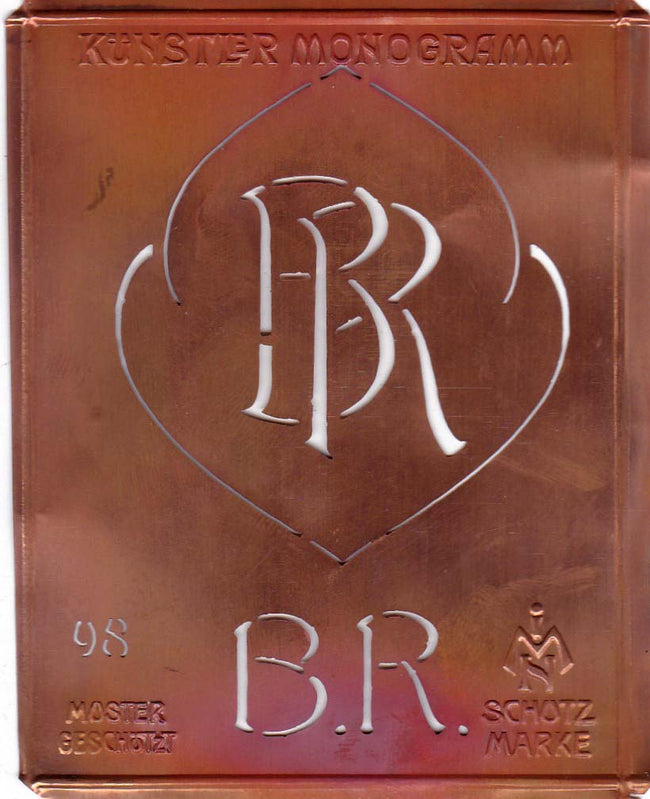 BR - Besondere Jugendstil Monogrammschablone