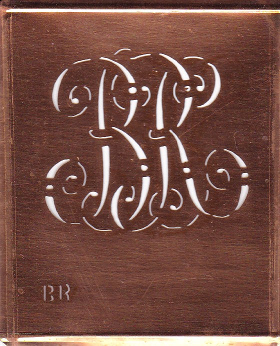 BR - Alte verschlungene Monogramm Stick Schablone