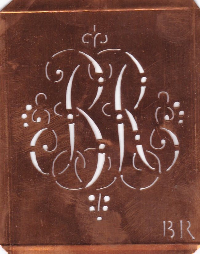 BR - Hübsche alte verschnörkelte Monogrammschablone