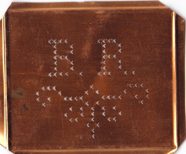 BR - Alte niedliche Kreuzstich Monogramm Schablone