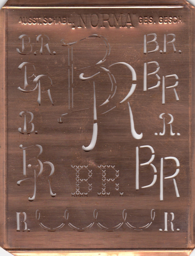 BR - Hübsche alte Monogrammschablone