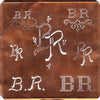 BR - Große Kupfer Schablone mit 7 Variationen