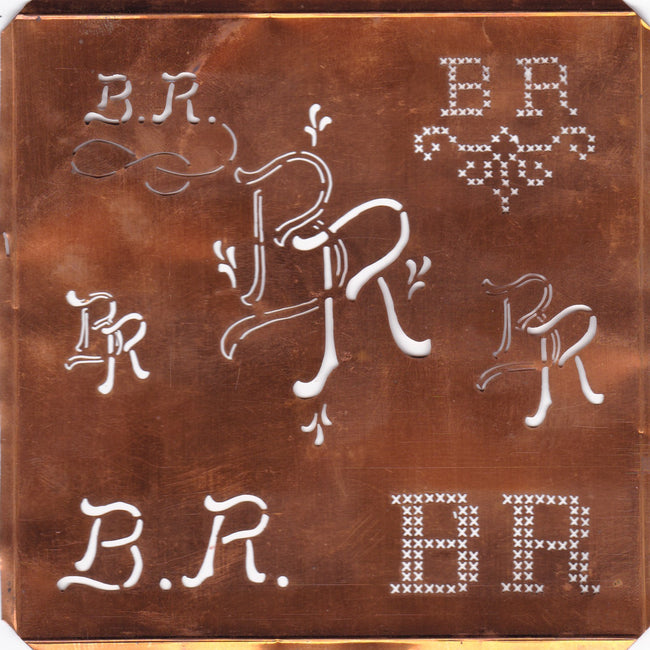 BR - Große Kupfer Schablone mit 7 Variationen