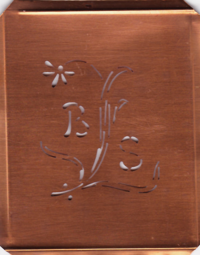 BS - Hübsche, verspielte Monogramm Schablone Blumenumrandung